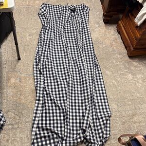 Navy and White Gingham Maxi Dress